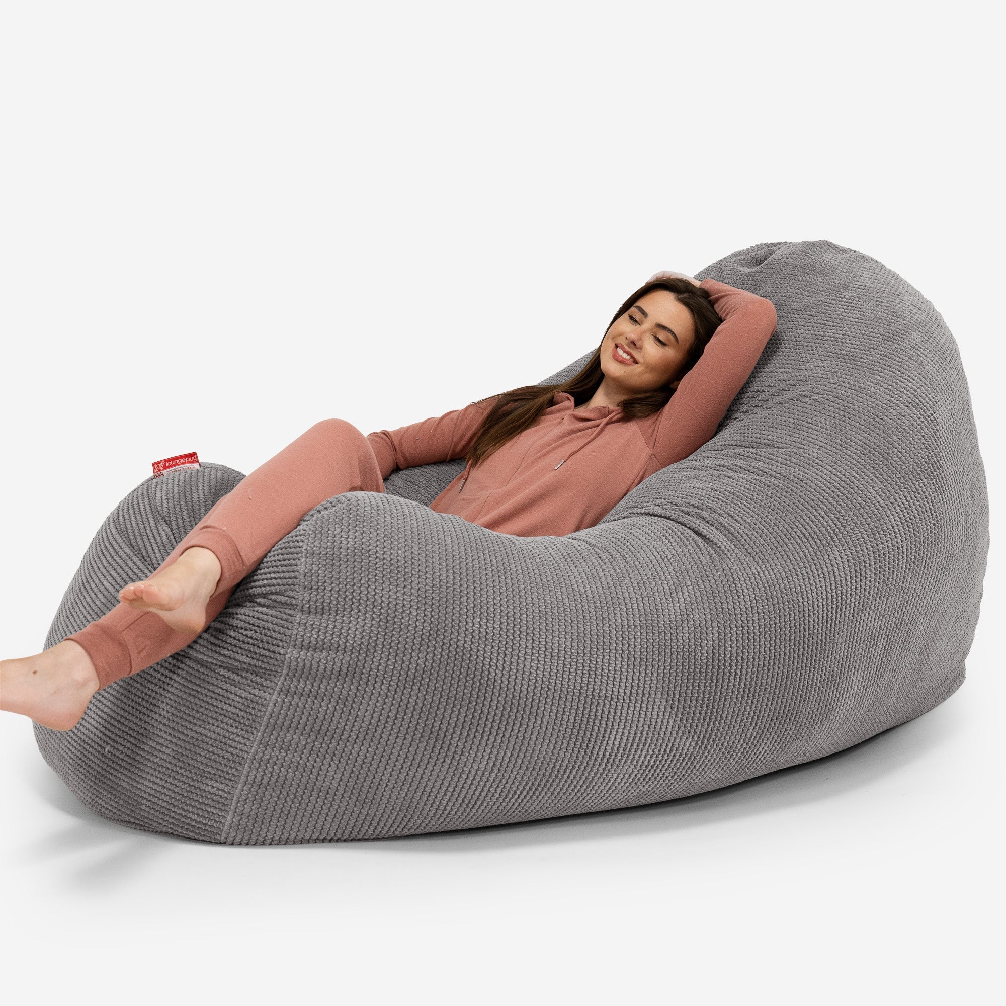 Huge Bean Bag Sofa Pom Pom Charcoal Grey